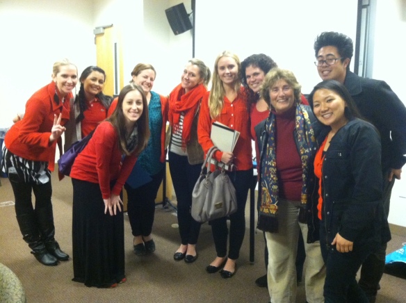 The students of Leadership and Collaboration in Democratic Organizations at Chapman University in Orange, California, wore red on the day of action on February 6 to support your incredible stand against the standardization of education. Thank you for your courage and voice! You inspire! :)